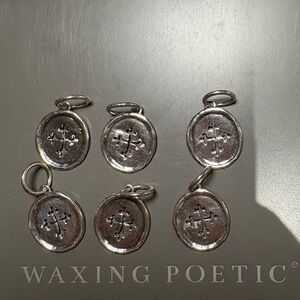 Waxing Poetic Silver Cross Charm